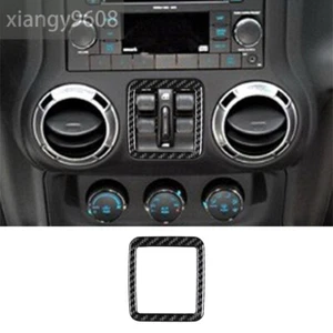 Carbon Fiber Central Control Window Switch Trim Kit For Jeep Wrangler JK 2011-17 - Picture 1 of 10