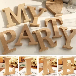 Lote de letras de madera A-Z de EE. UU. 3,93"" autoportantes boda fiesta/hogar/decoración - Imagen 1 de 63