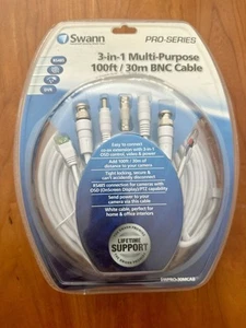 New Swann Pro Series 3 in 1 Multi Purpose 100ft/30M BNC CABLE PTZ capability - Picture 1 of 3