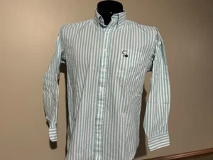 PEANUTS SNOOPY official long sleeve button shirt Tennis 15 1/2 32/33 striped - Picture 1 of 12