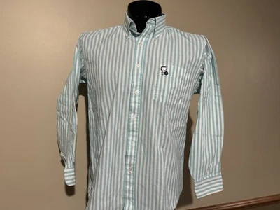PEANUTS SNOOPY official long sleeve button shirt Tennis 15 1/2 32/33 striped - Image 1 of 4
