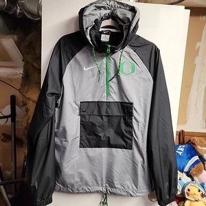 Nike Oregon Ducks Hooded Pullover Anorak Windbreaker Jacket - Mens Medium - Picture 1 of 6