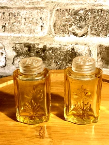 Fostoria Barock TOPAS Glas Salz & Pfeffer Fleur de Lis Glasdeckel - Bild 1 von 11