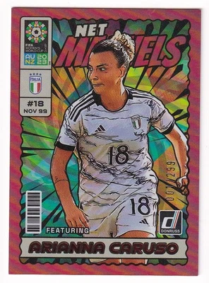 2023 Donruss FIFA Women’s World Cup Net Marvels Red #12 Arianna Caruso #001/299 - Image 1 of 2