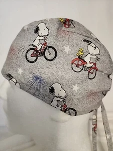 Cycling Snoopy - Surgical Scrub Hat - Unisex - Picture 1 of 5