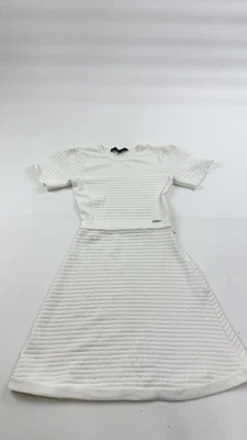 Vestido Elisabetta Franchi para mujer 42 IT blanco acanalado calce y acampanado hecho en Italia Foto 1 de 4