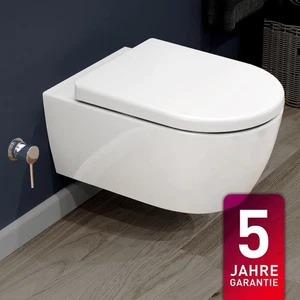 Dusch WC Spülrandlos Taharet Wand Hänge Toilette Bidet mit Sitz abnehmbar Design - Bild 1 von 5