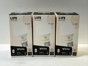 Lot Of (3) LIFX E26 Smart Bulb LED Dimmable White 2700K 650 Lumens - Picture 1 of 5