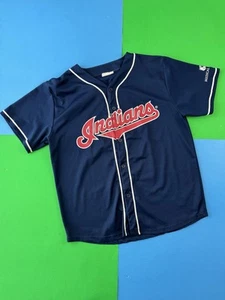 Maglia Cleveland Indians Omar Vizquel bottoni blu taglia XL 13 stile classico anni 90 - Foto 1 di 5