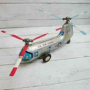 Vtg Mitomo Friction Piasecki Hup-2 US Air Force Navy Litho Helicopter Tin Toy - Picture 1 of 11
