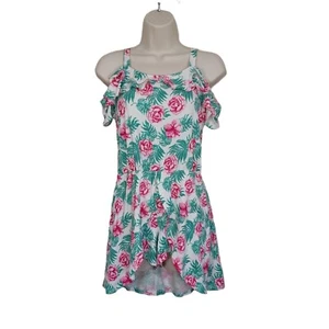 P.S. from Aeropostale Girl's Romper Size 14 Floral Fit & Flare Cold Shoulders - Picture 1 of 20