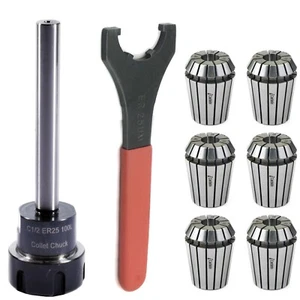 NUEVO 1/2"" VÁSTAGO ER25 COLLE MANDRIL HERRAMIENTA SOPORTE 4.0"" Y 6 PIEZAS ER25 COLECTOS EE. UU. VENTA - Imagen 1 de 6