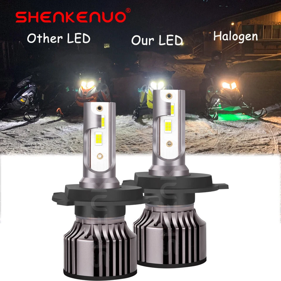 Para Ski-Doo MXZ 550 550F 2002-2010 2011 2012 2013 2014 2X H4 LED Faros Bombillas Foto 1 de 4