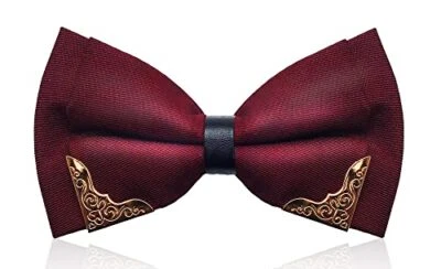  Мужские металлические золотые галстуки-бабочки для мужчин женщин искусственная кожа один размер A/Burgundy-s8 - Изображение 1 из 4