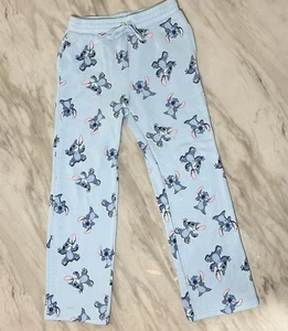 Disney Kids Girls Cute Blue Stitch Cozy Soft PJ Pants S (4-6) - Picture 1 of 3