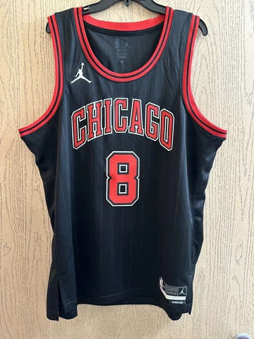 Authentic Zach Lavine Chicago Bulls Nike NBA Swingman Jersey 52 XL Cover
