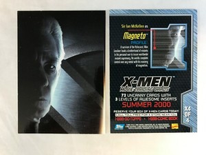 CHEAP PROMO CARD: X-MEN MOVIE FIRST MOVIE (Topps 2000) #X4 of 4 MAGNETO