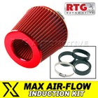 Induction Kit Performance Air Filter  Cone, Red + Red Fits Peugeot