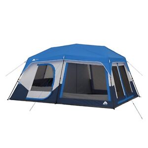 BRAND NEW Ozark Trail 10-Person Instant Cabin Tent with LED Lighted Poles - Blue