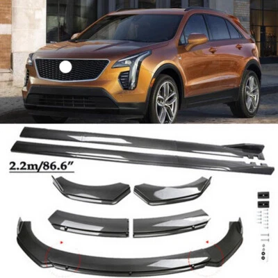 Carbon Fiber Style For Cadillac XT4 XT5 XT6 Front Bumper Lip Spoiler Splitter Foto 1 de 4