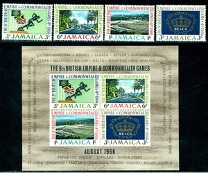 Jamaica 1966 Cycling,Runner,Stadium,Flags,Emblem,UK,Sports,Boat,M.256,Bl.3,MNH - Picture 1 of 1
