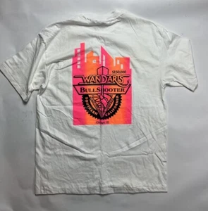 Vintage Pocket Shirt Mens Large White Wandarts Bull Shooter  Sport 91 So Cal Chi - Picture 1 of 4
