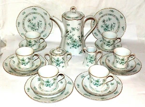 Hutschenreuther Racine Jardin Tee Kaffee Service 21-tlg Grün Floral Gold 17191 - Bild 1 von 11
