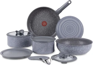 Tefal Ingenio 11 Pc Granite Titanium Non-Stick Cookware Set Grey - Picture 1 of 12