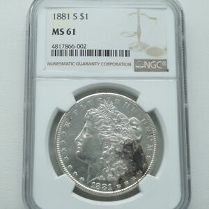 1881 S Morgan Silver $1 Dollar Coin NGC Graded MS61