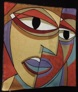 PICASSO STYLE CREWEL THROW PILLOW COVER (XLNT) - Bild 1 von 4