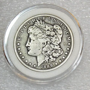 1888-O Morgan Silver Dollar VF Bright with Some Luster in Airtight Cap #H752 - Picture 1 of 4
