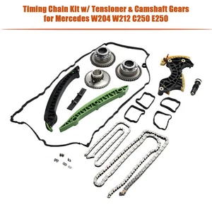 Timing Chain Kit w/ Tensioner & Camshaft Gears for Mercedes C207 E250 S204 S212 - Picture 1 of 19