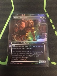 MTG Magic The Gathering Ajani’s Pridemate Foil Borderless Cat White Commander - Picture 1 of 1