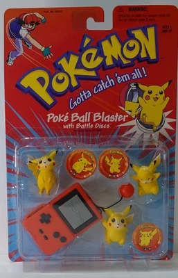 Pokemon Pokeball blaster with battle discs Pikachu Nintendo 1998 sealed vintage - Image 1 of 4