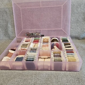 50 Needlepoint/Embroidery Thread Samples Various Colors and Styles with Case - Picture 1 of 7