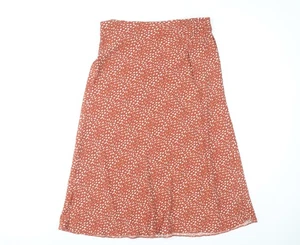 George Women's Orange Floral Midi A-Line Skirt Size 14 - Picture 1 of 12