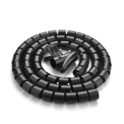 Manguito de administración de cables de 10 pies EZ paquete de cables de 1" de diámetro con clip de cremallera cremallera con... Foto 1 de 4