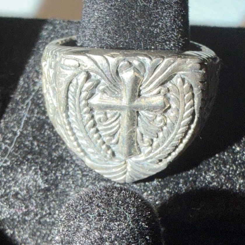 Scott Kay Hombre Plata Esterlina Flor de Lis Diseño Cruz (Talla 12) Foto 1 de 4