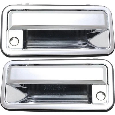 Juego de 2 manijas de puerta exteriores cromadas delanteras para 88-99 Chevrolet K1500 C1500 Foto 1 de 4