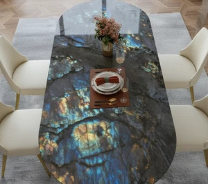 Labradorite Geode Coffee Table – Polished Crystal Slab – Unique Home Decor - Picture 1 of 11