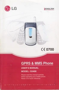 LG G5400 Vintage Mobile phone Manual / user guide 2003 - Zdjęcie 1 z 1