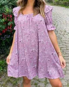 IN THE STYLEMAUVE FLORAL PRINT SMOCK DRESS Size 8 in the style - Picture 1 of 2