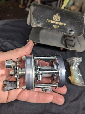 Vintage Abu Ambassadeur  high  Speed Bait Casting Reel Sweden old case fishing - Image 1 of 4