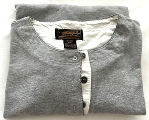 Vintage hochwertiges Eddie Bauer klassisches Henley-Top für Damen - grau meliert - Baumwolle - M/L - Bild 1 von 24