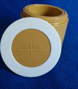 King-Seeley THERMOS Co. vintage mostaza y blanco Tarro aislado modelo #1155 - Imagen 1 de 9