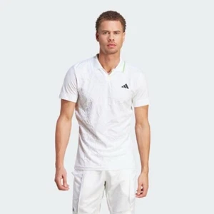 adidas T-Shirt Mens AEROREADY FreeLift Pro Tennis Polo Top White - Picture 1 of 10