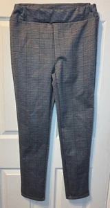 Unbranded High Rise Grey Plaid Stretch Skinny Pants/Fancy Sweats Gray Size Large - Picture 1 of 7