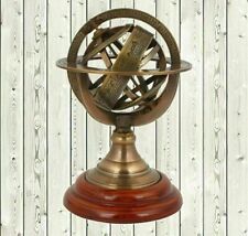 Astrolabe de sphère armillaire en laiton sur base en bois, cadeau de...