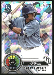 2018 Bowman Chrome Scouts Top 100 Atomic Refractors #BTP27 Willy Adames /150