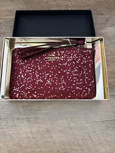 Coach IM/Oxblood Small Wristlet, Star Glitter, F22705, NWT - Picture 1 of 8